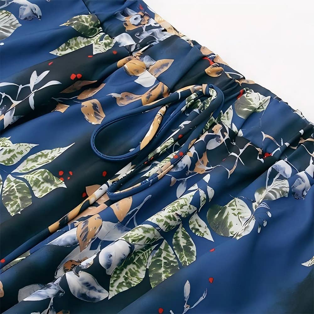 Lace Up Printed Pocket Skirt