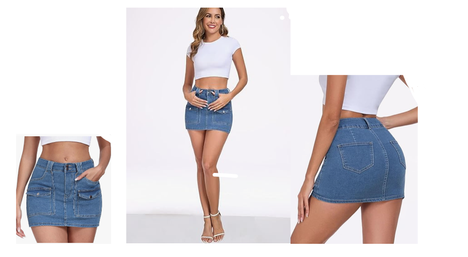 Blue Jean Denim Mini-Skirts