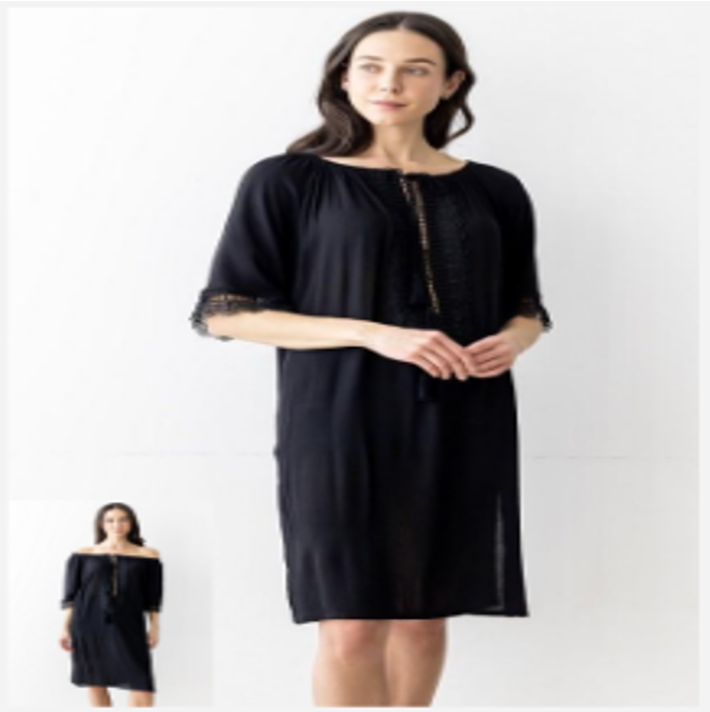 LACE STRETCH PONCHO DRESS