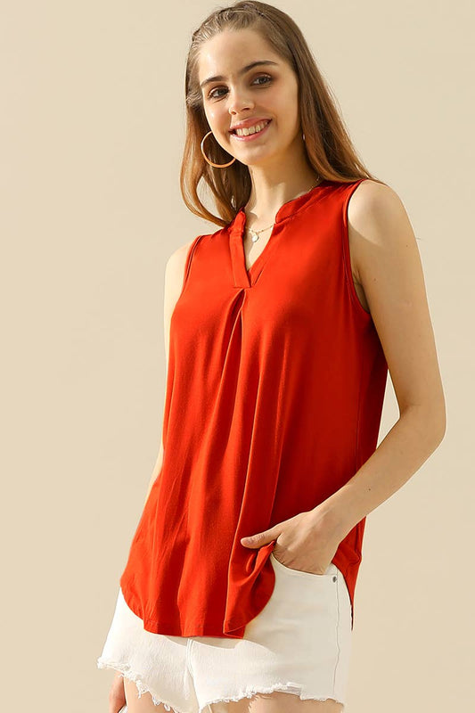 JOHNNY COLLAR SLEEVELESS BLOUSE