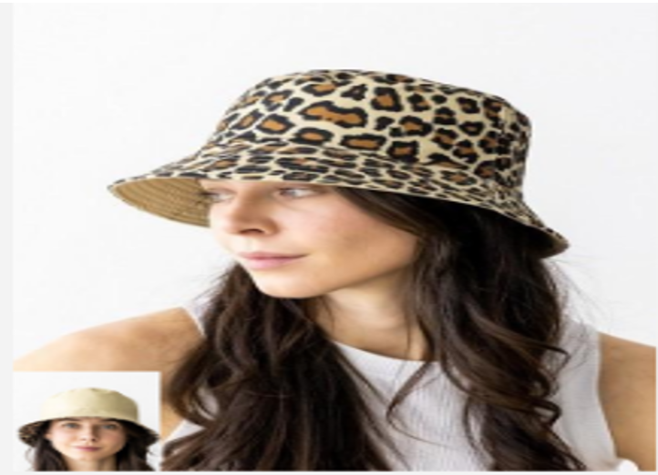 ANIMAL PRINT REVERSIBLE BUCKET HAT