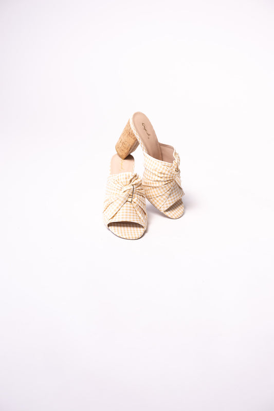 Alonia-69x, Fabric Cork Heel, Toffee & White