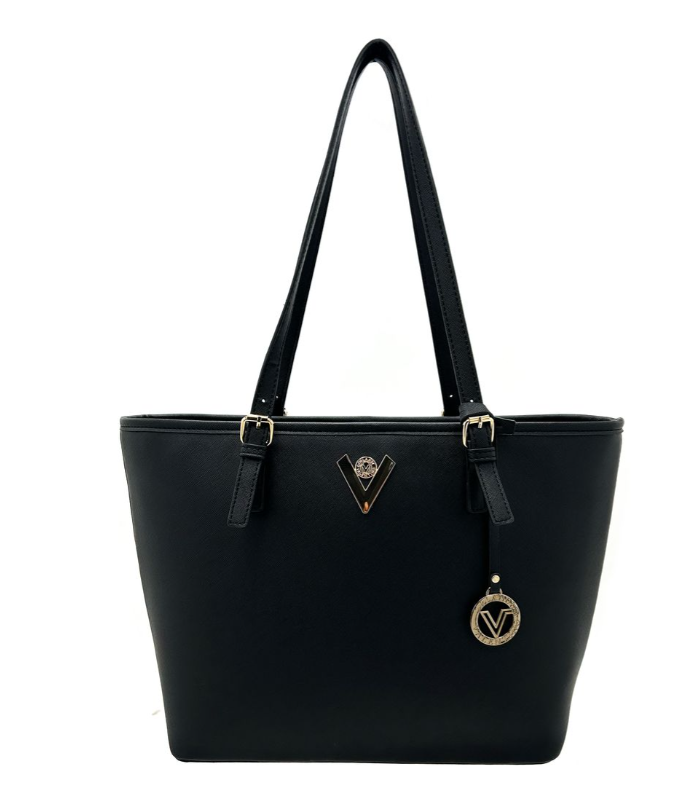 BLACK VO V-Tote, Medium (Valentino Orlandi)