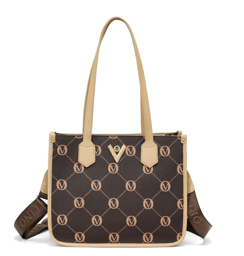 BROWN Monogram VO Tote, Medium (Valentino Orlandi)