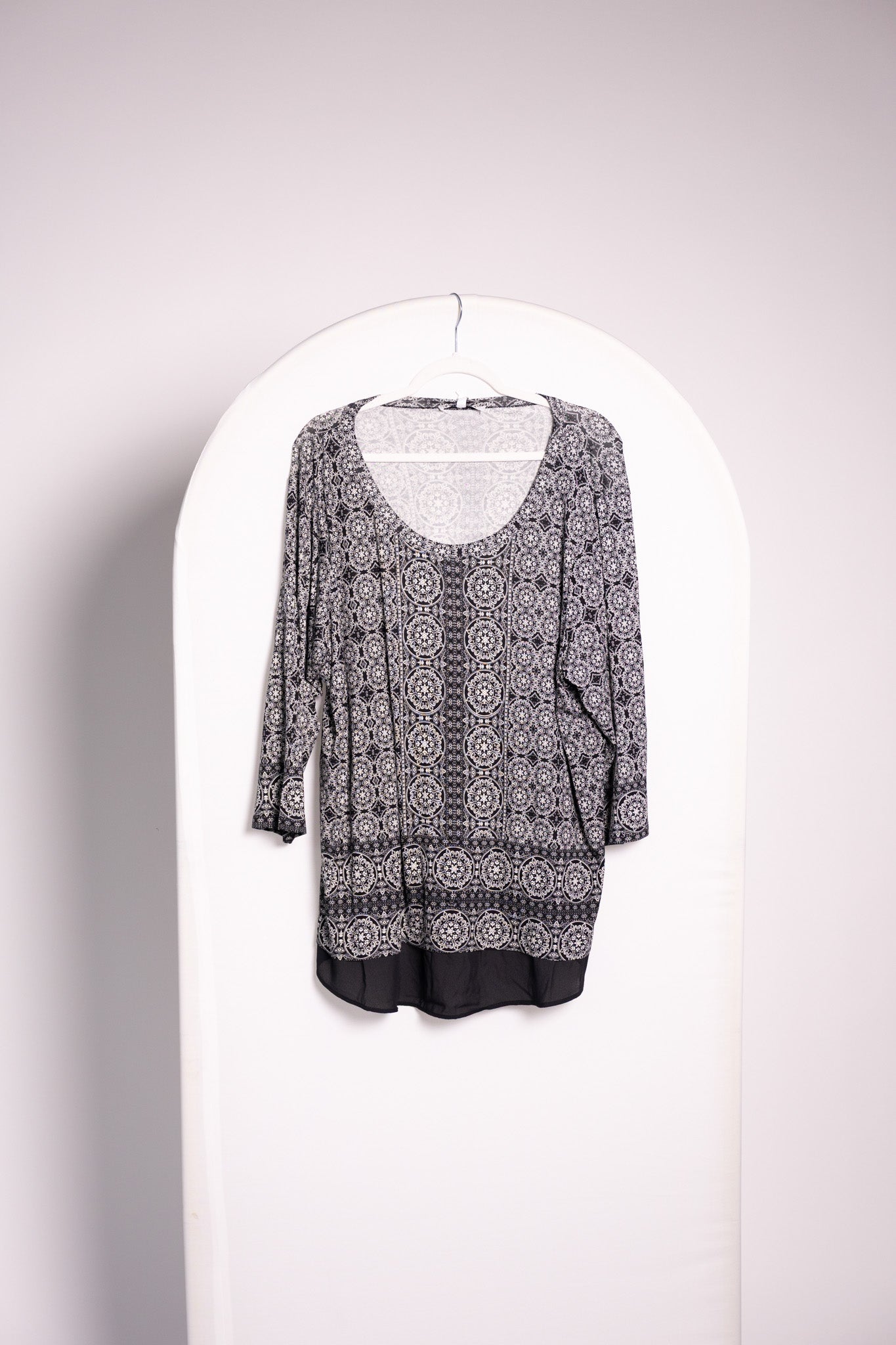 Blouse, Black & White (circle patterns)