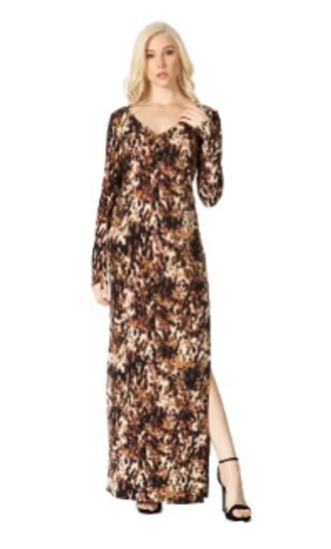Brown Spots Dress, long sleeve