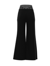 Crisscross Sheer Mesh High Waist Pants, Black