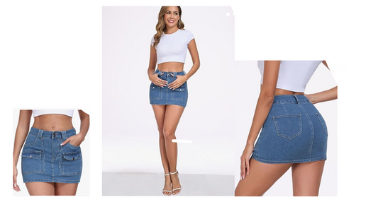 Blue Jean Denim Mini-Skirts