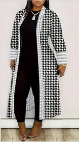 Full Length Cardigan, Black & White