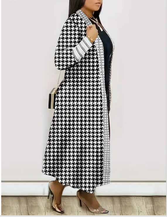 Full Length Cardigan, Black & White