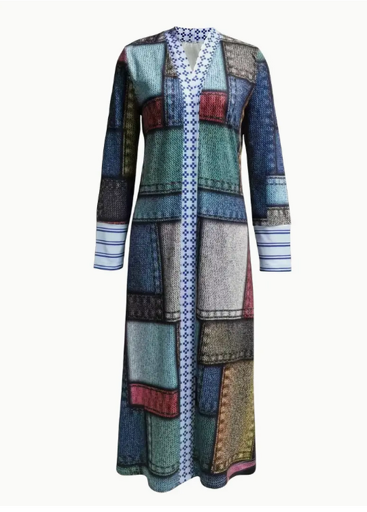Full Length Cardigan, Multi-colored