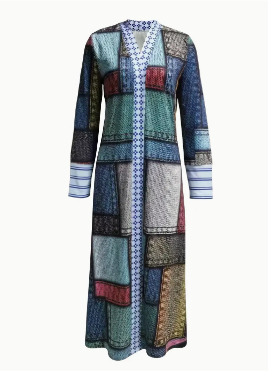 Full Length Cardigan, Multi-colored