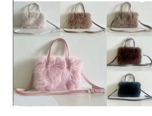 Fur Purse with Leather Strap