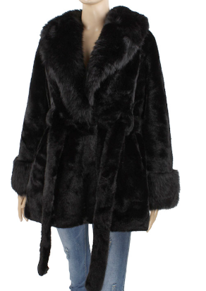 Fur Coat, collared with BELT