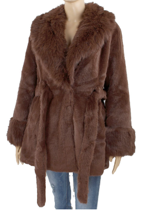 Fur Coat, collared with BELT
