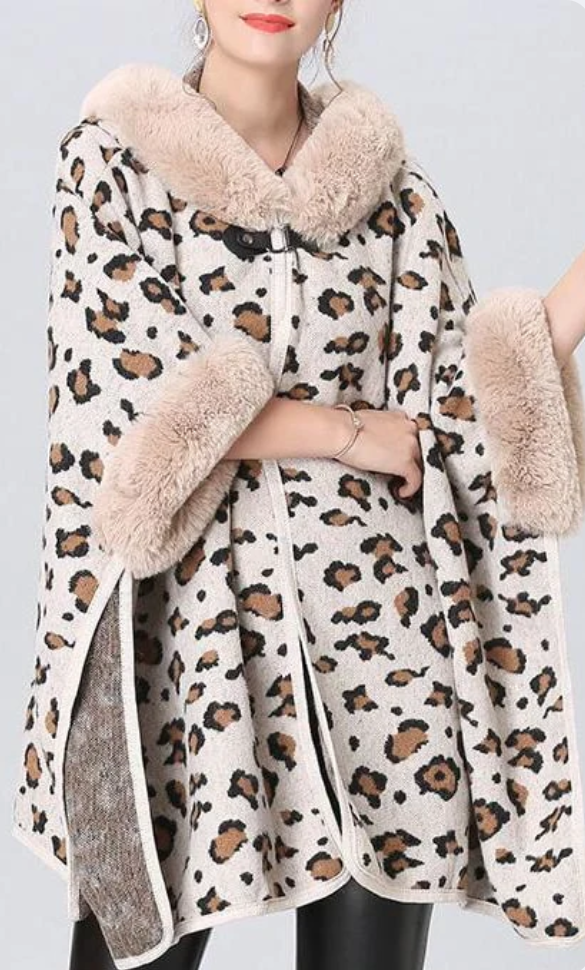Fur Leopard Wrap Collar