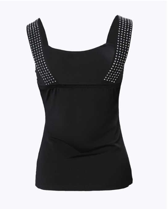 Rhinestone Embellished Cami Top, Black