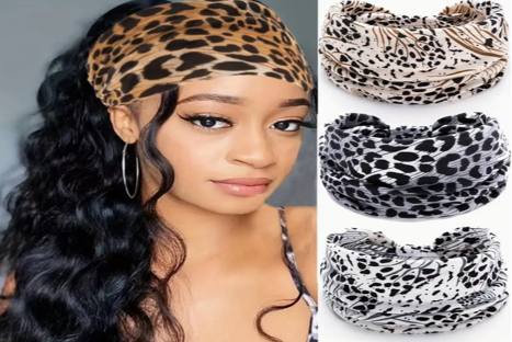 Hair Bands, Leopard Print Wide Brim Knotted