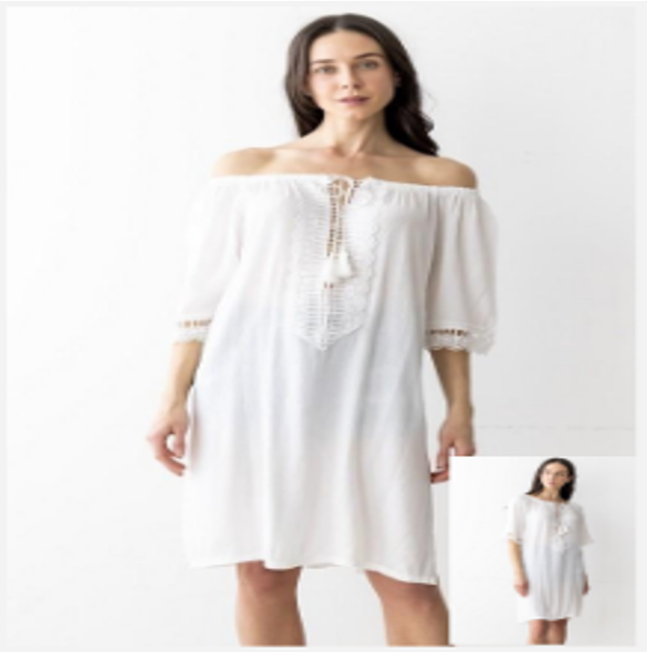 LACE STRETCH PONCHO DRESS