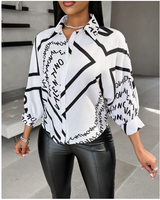 Letter Print Buttoned Top Shirt