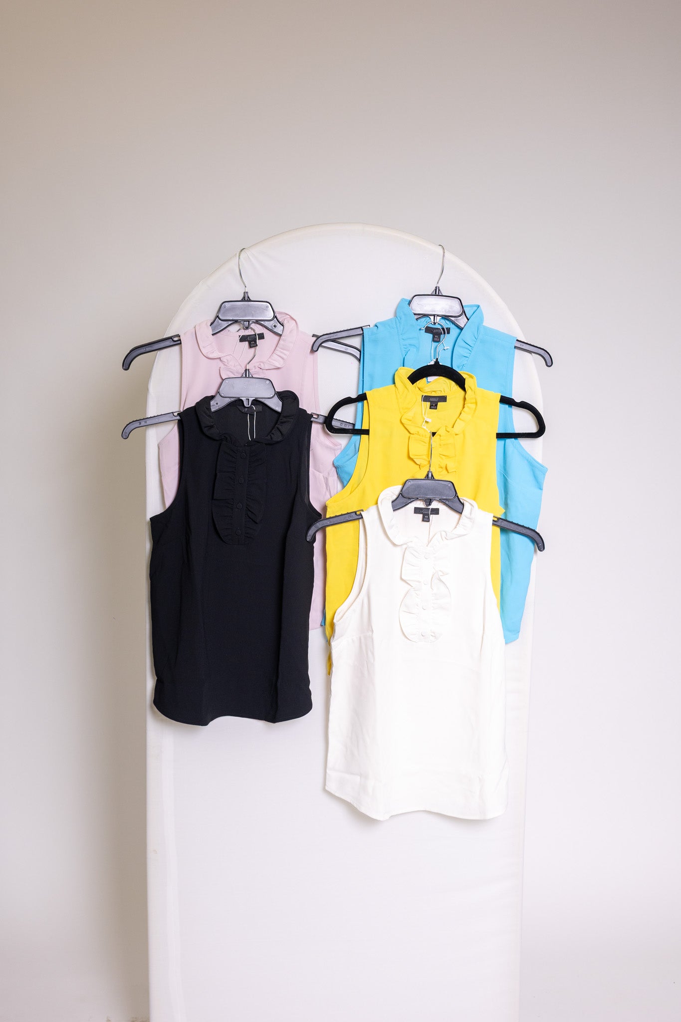 Sleeveless Ruffle Front Blouse