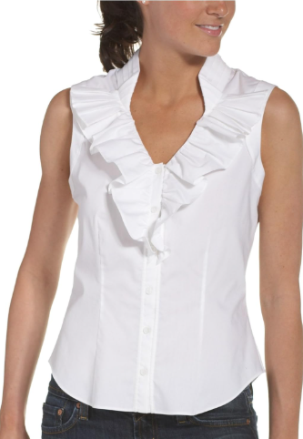 Sleeveless Ruffle Front Blouse
