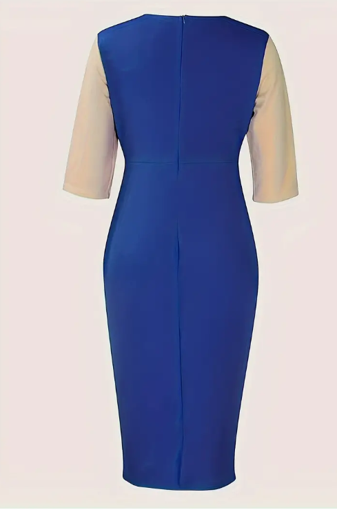 Two-tone Midi Dress, Blue