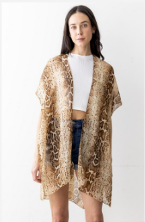 Wrap, Cover up, Python Skin Kimono