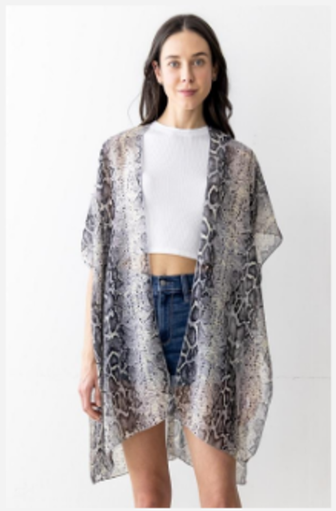 Wrap, Cover up, Python Skin Kimono