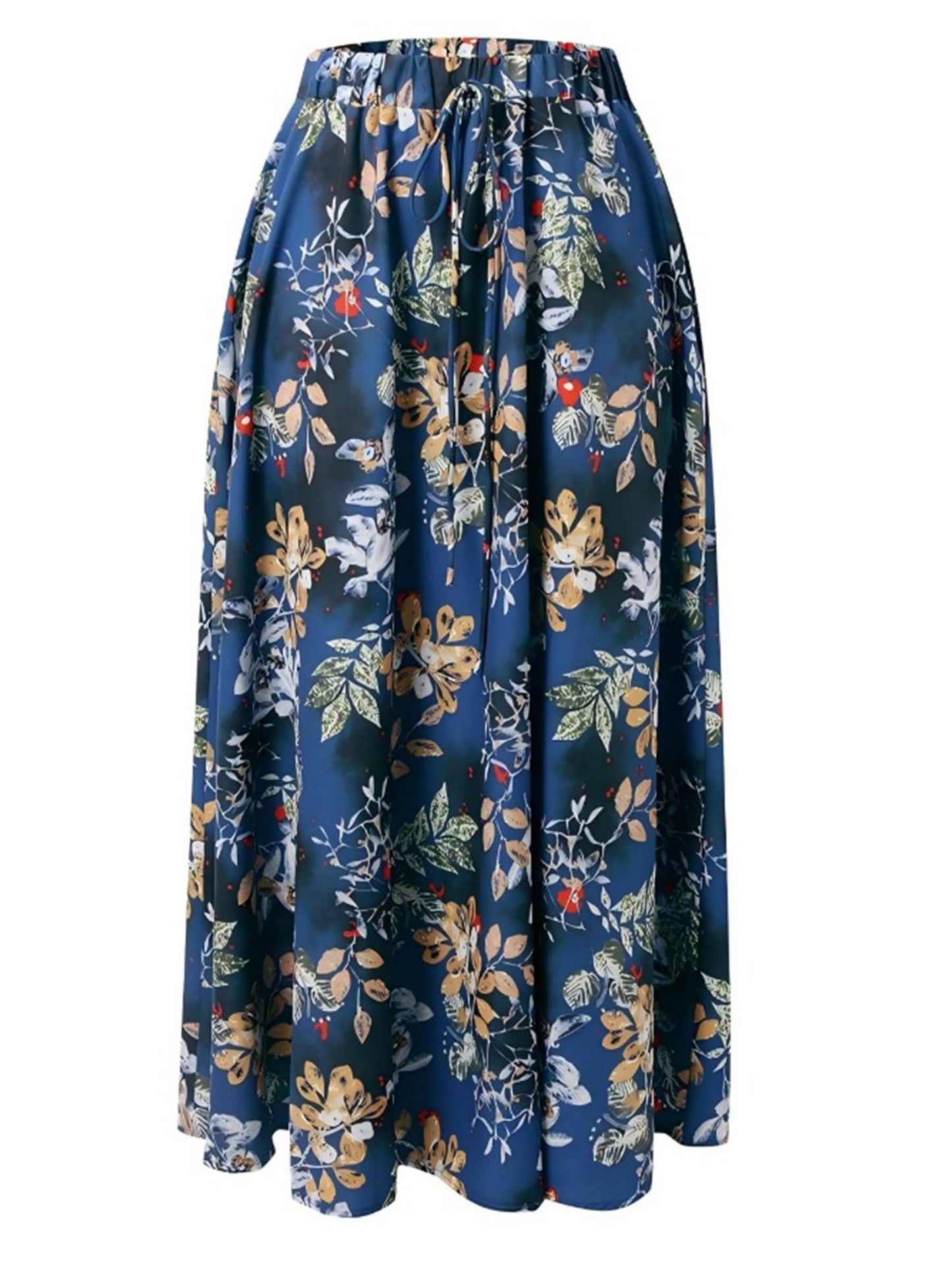 Lace Up Printed Pocket Skirt