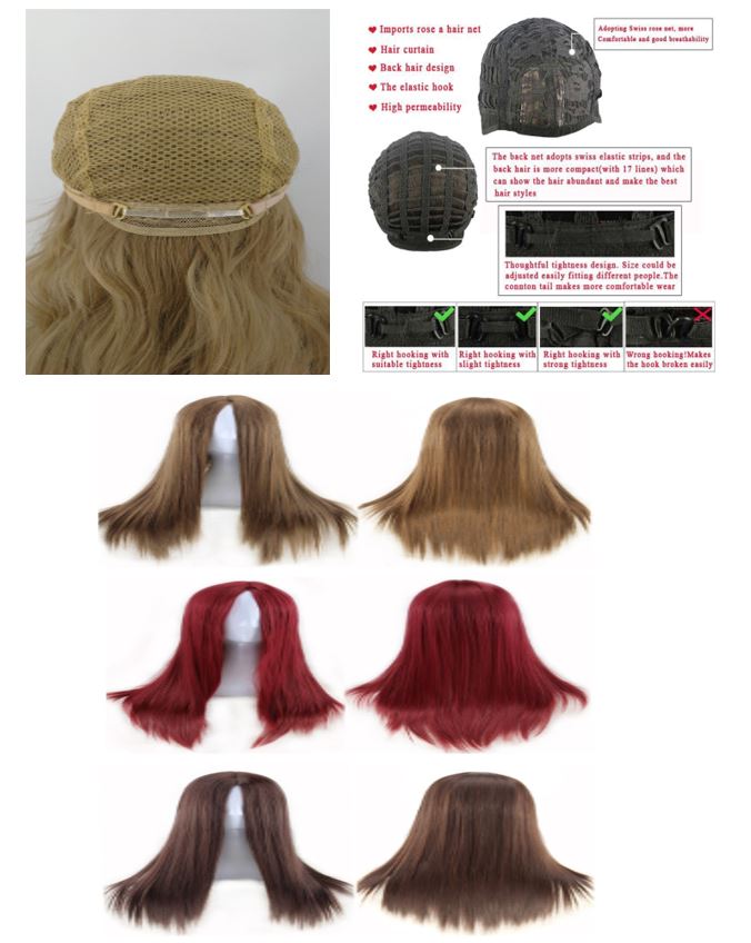 Images of how to properly wear a wig. 