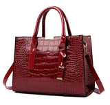  Image of a red Alligator skin Tote bag