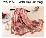 Women's Silk Pattern Border Scarves