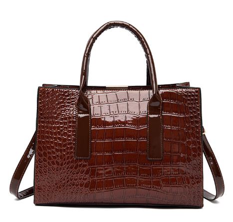  Image of a burgundy Alligator skin Tote bag