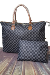 Checkered Two-Piece Bag Set